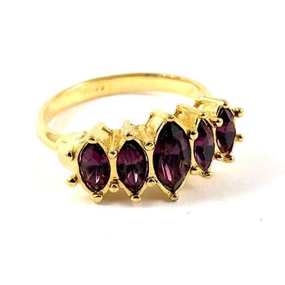 Avon Jewelry - Beautiful Gold Tone Amethyst Avon Ring Size 8.75